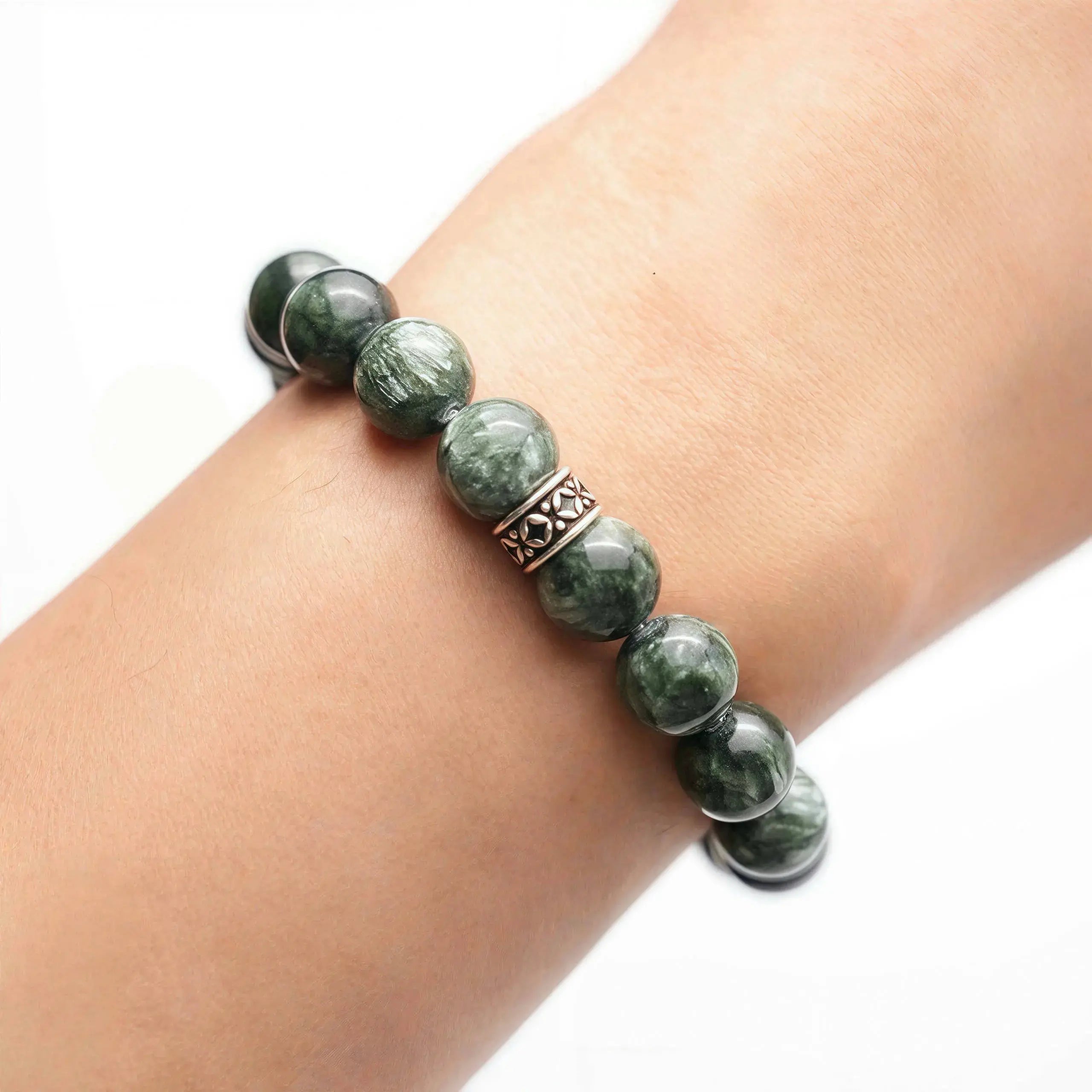 Green Seraphinite Bracelet – Forest Majesty