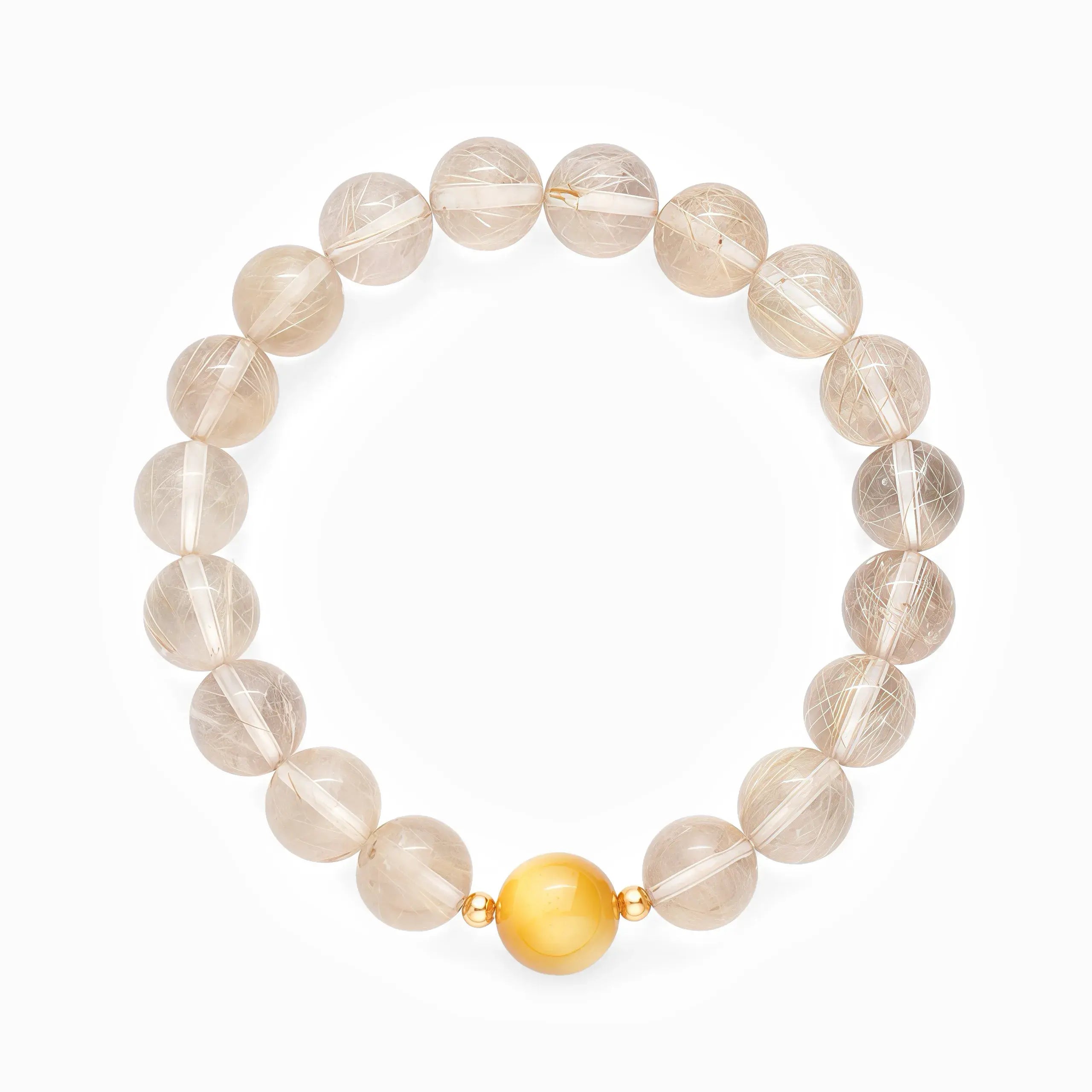 Gold Rutilated Quartz Tiger’s Eye Bracelet – Golden Radiance