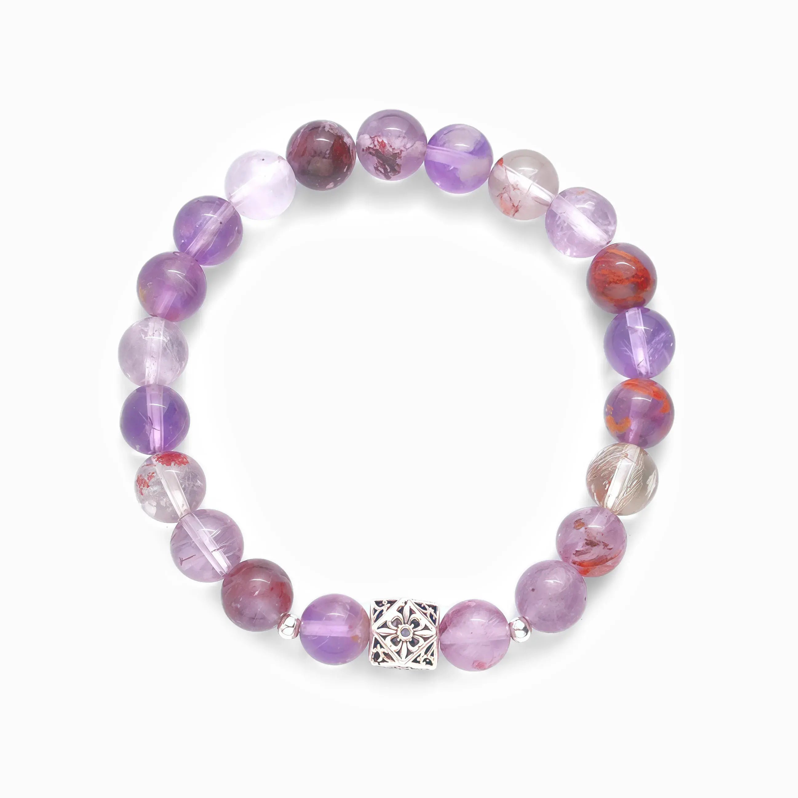 Purple Phantom Quartz Bracelet – Lavender Mirage