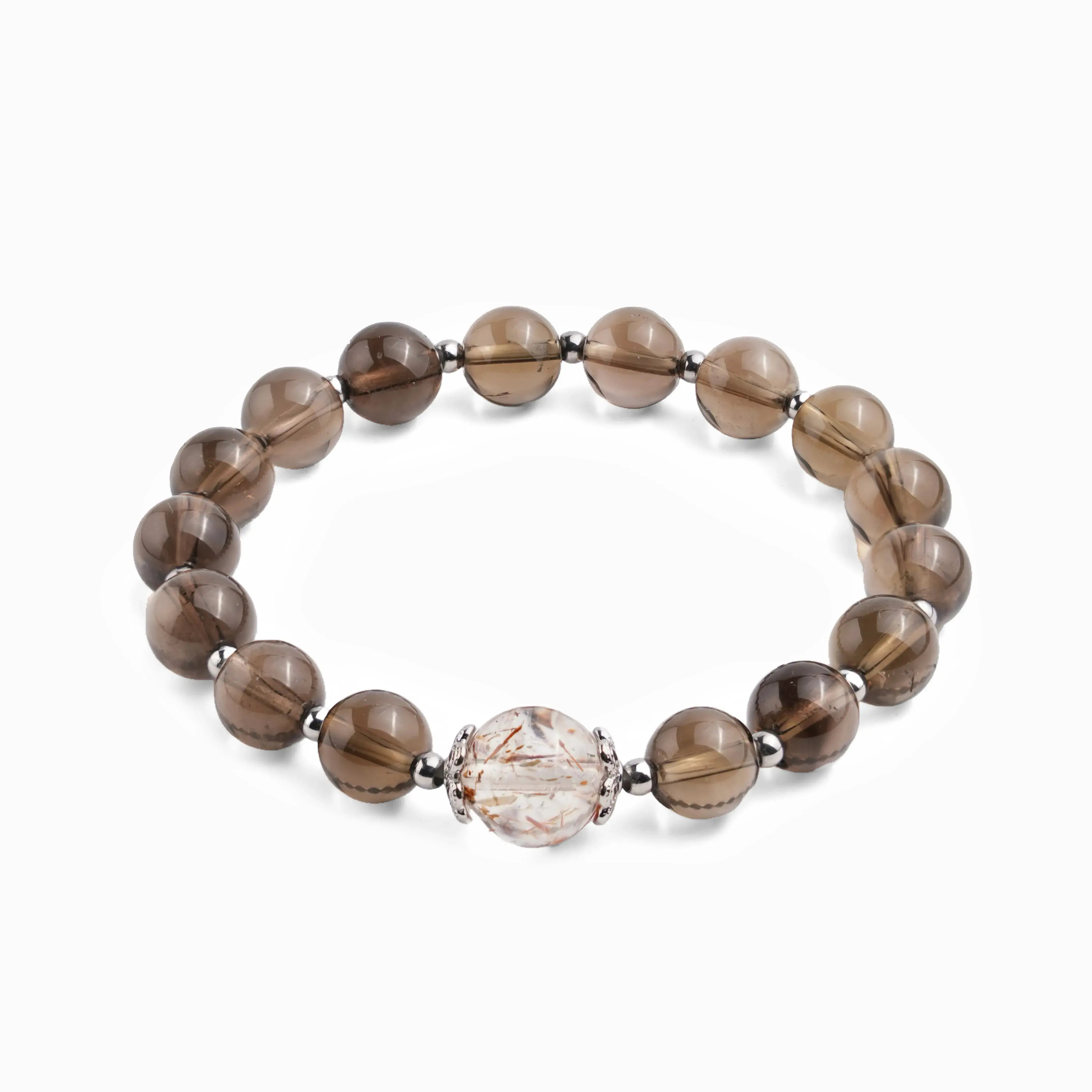 Smoky Quartz  Super Seven Crystal Bracelet - Stellar Night