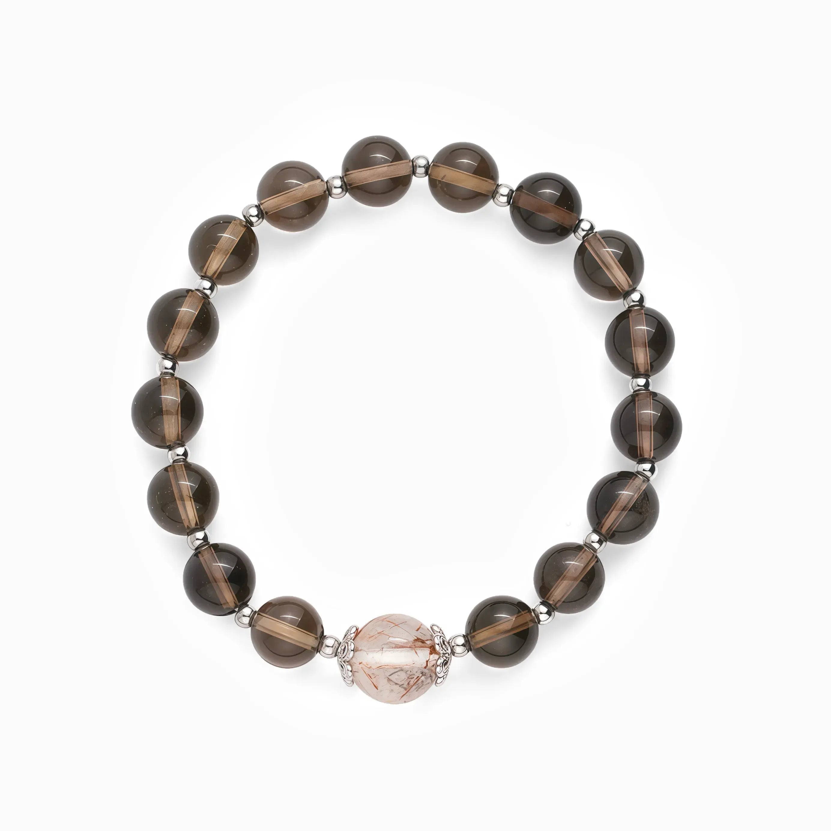Smoky Quartz  Super Seven Crystal Bracelet - Stellar Night