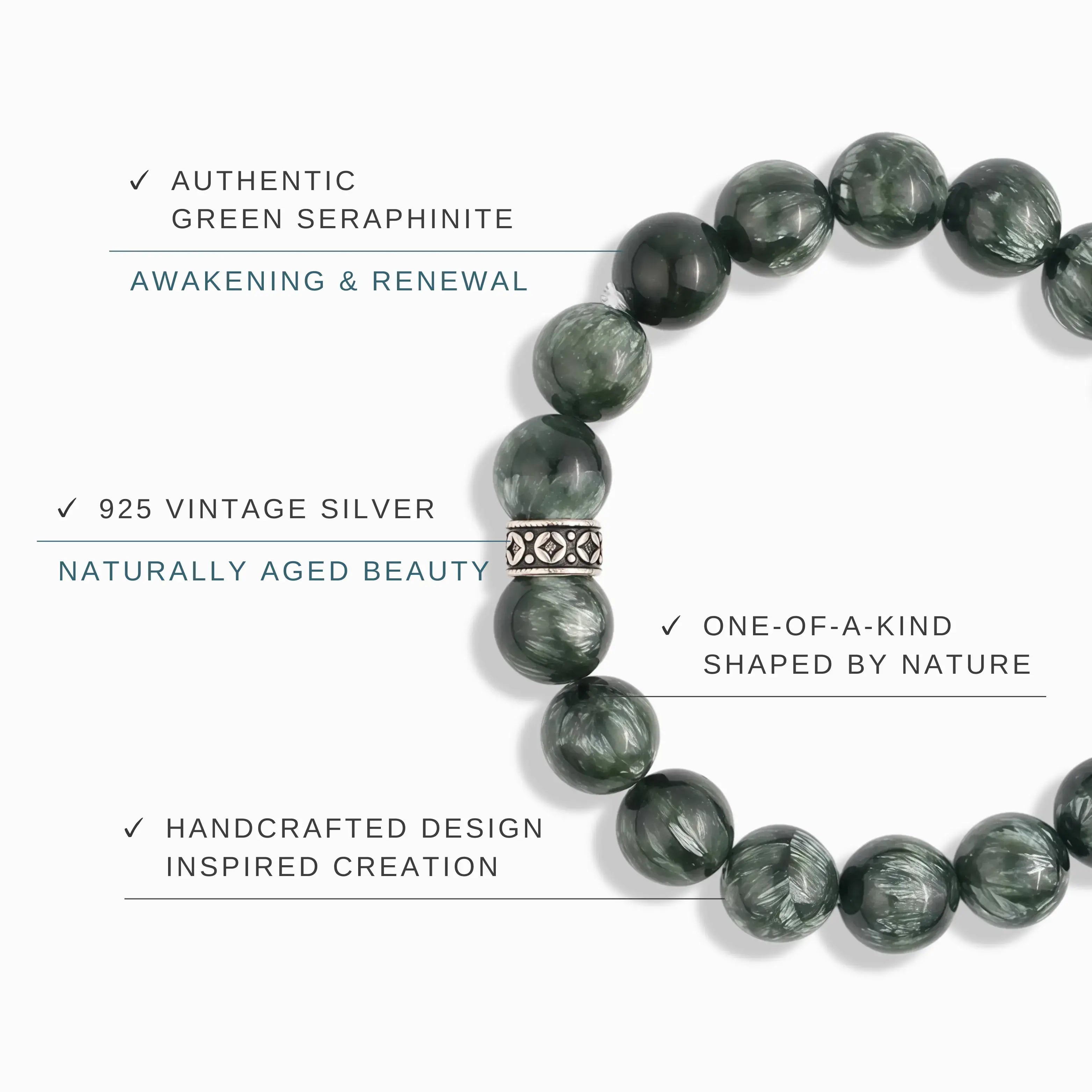 Green Seraphinite Bracelet – Forest Majesty
