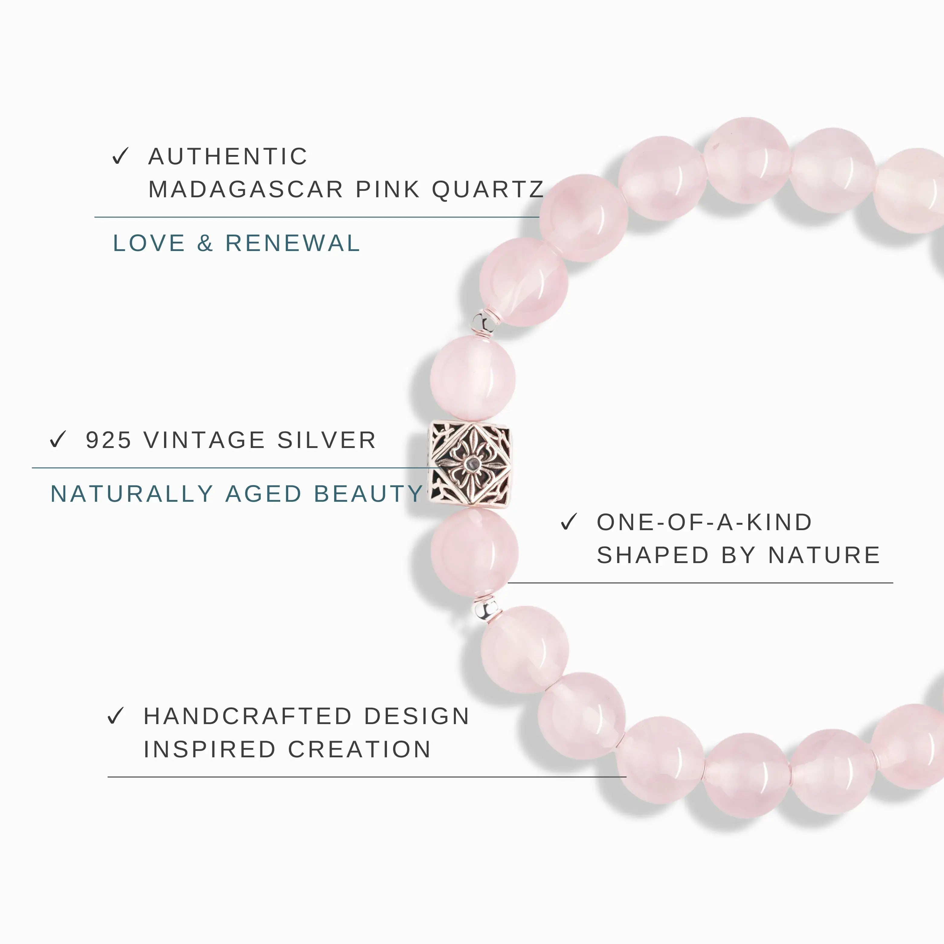 Madagascar Pink Quartz Bracelet - Soft Glow