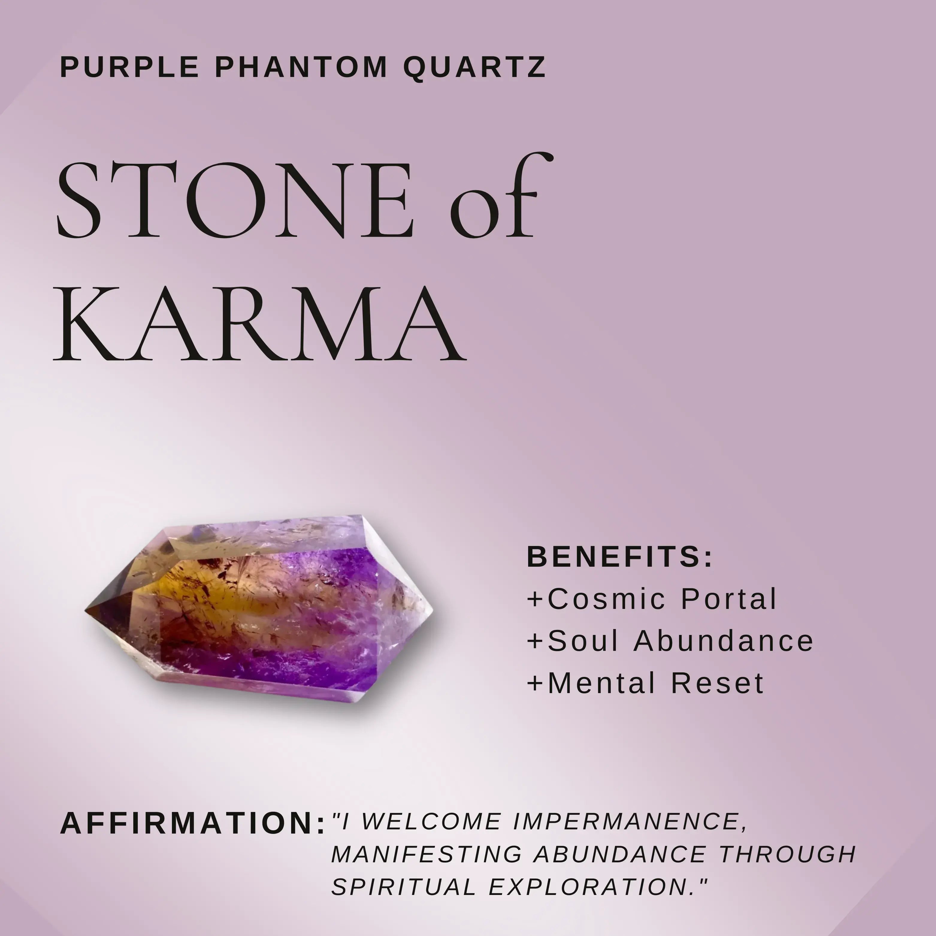Amethyst Purple Phantom Quartz Clear Quartz Bracelet – Mystical Serenity